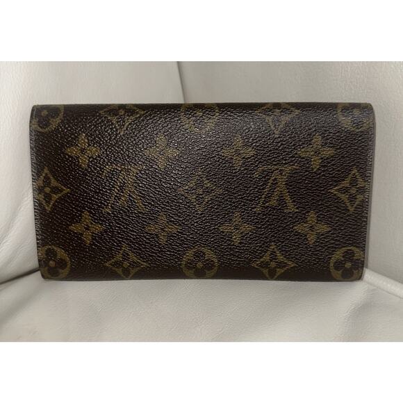 Authentic LOUIS VUITTON Brown Monogram Porte Tresor Sarah Flap Vintage Wallet - Picture 2 of 9